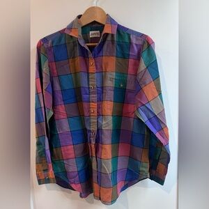 Colorful Checkered Button Down Shirt